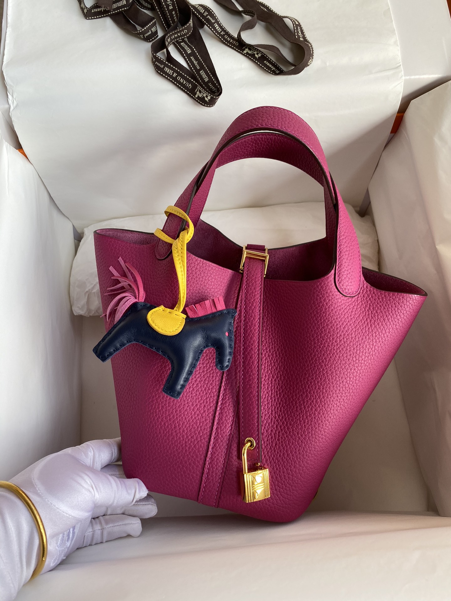 Hermes Picotin Lock 18 Bag In Rose Red Clemence Leather